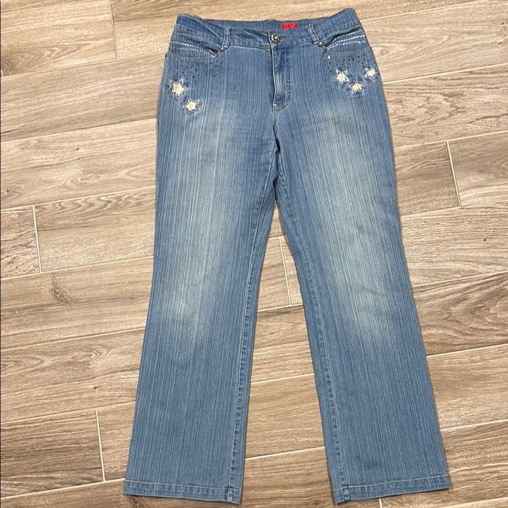 V Cristina Blue Straight Leg Jeans with Classic Indigo Wash